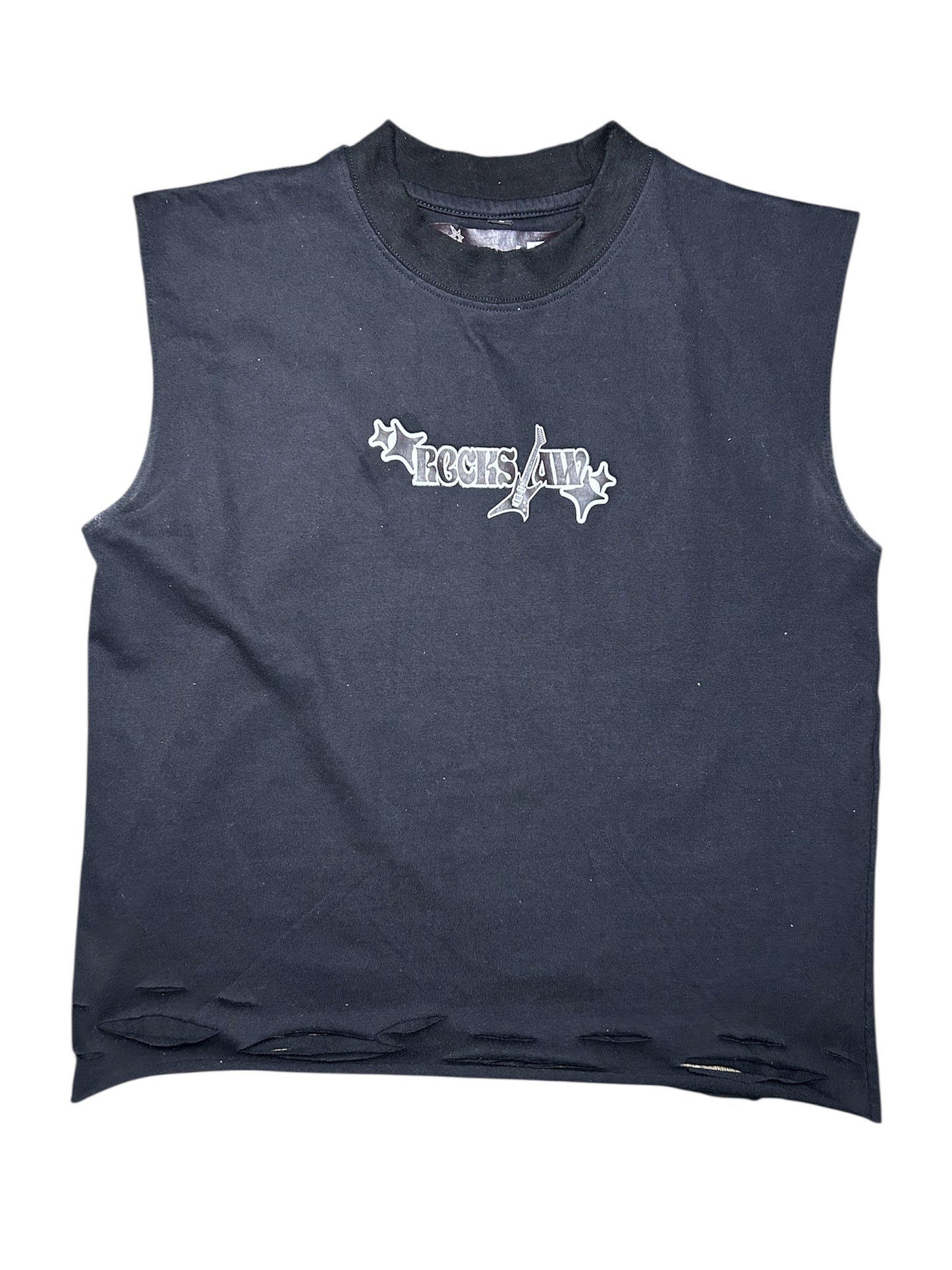 ROCKSTAW LIFESTYLE HAND DISTRESSED SLEEVELESS T-SHIRT