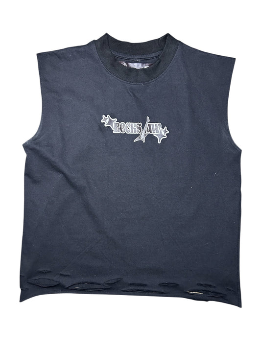 ROCKSTAW LIFESTYLE HAND DISTRESSED SLEEVELESS T-SHIRT